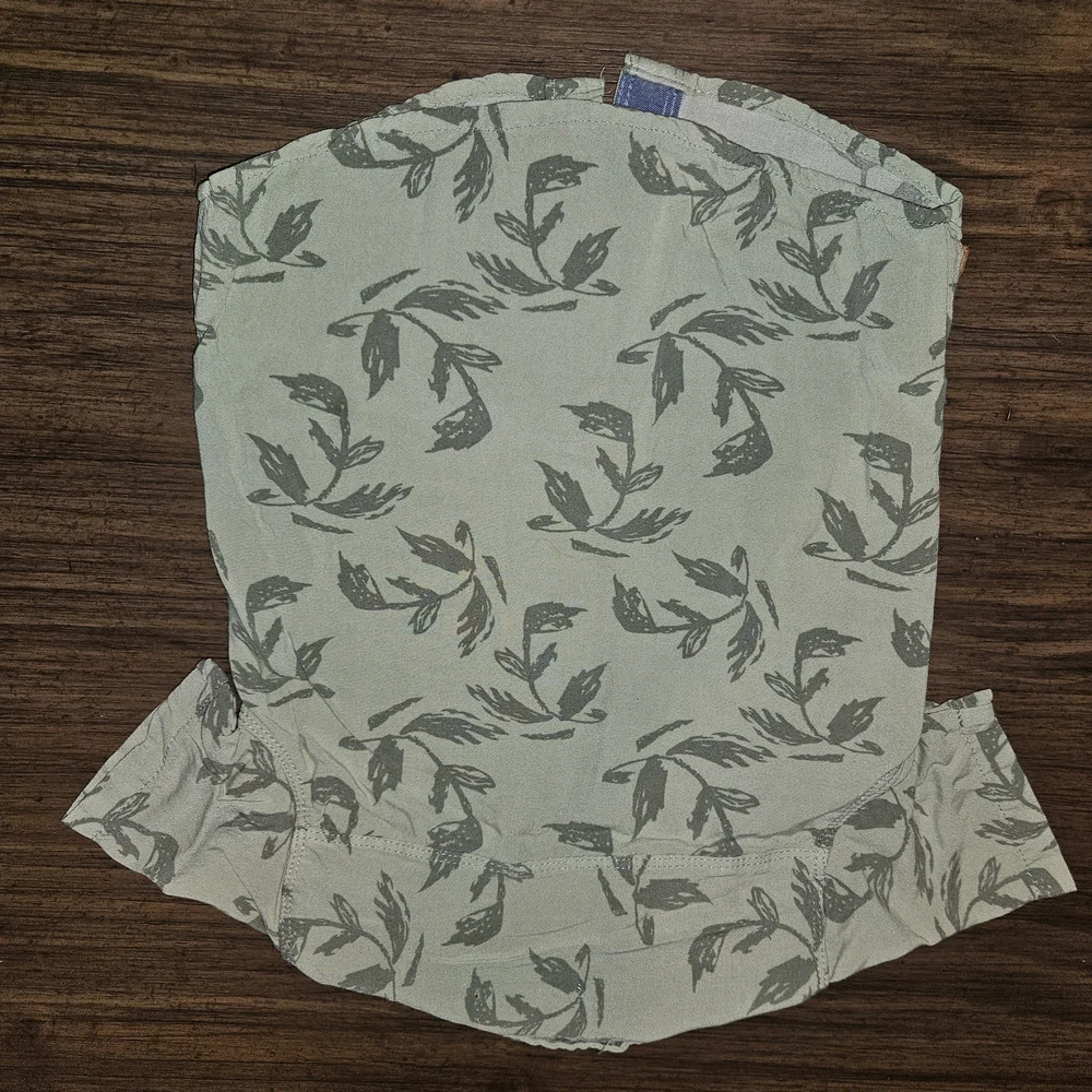 7 For All Mankind Olive Leaf Print Button-Down Shirt